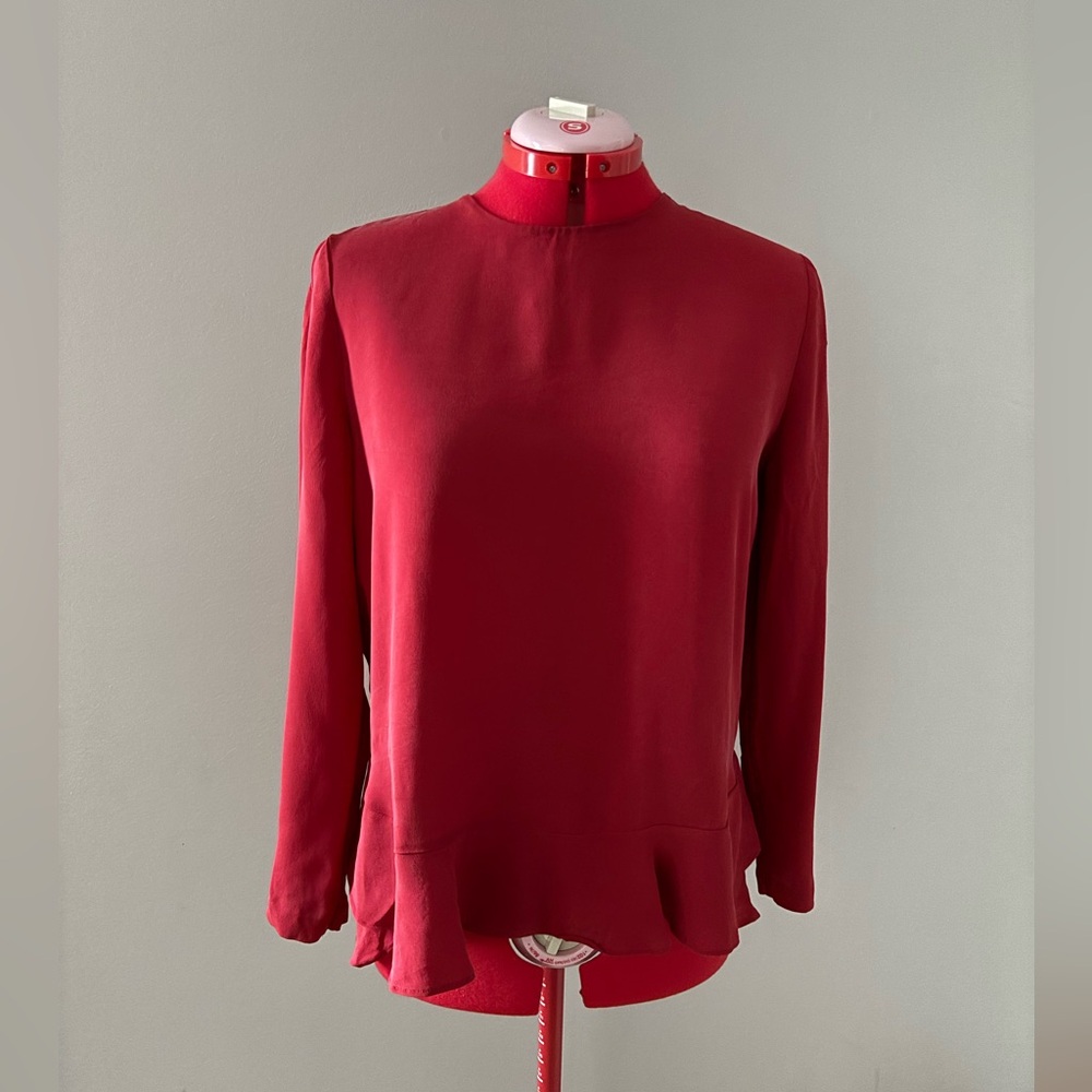 Diana Von Furstenberg Dalia Elegant silk Red shirt size 10